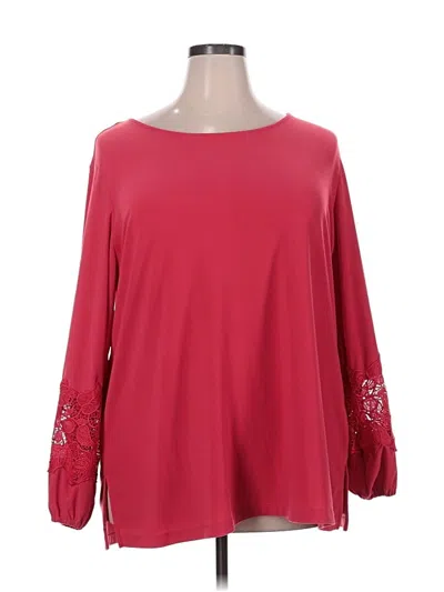 Pre-owned Dennis By Dennis Basso Long Sleeve Blouse In Red