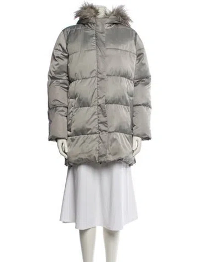 Pre-owned Dennis By Dennis Basso Parka In Grey
