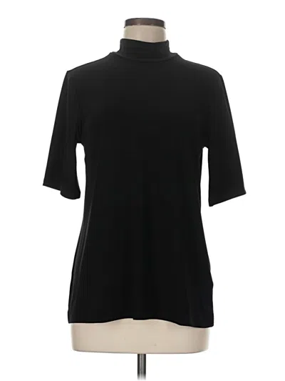 Pre-owned Dennis By Dennis Basso Short Sleeve Turtleneck In Black