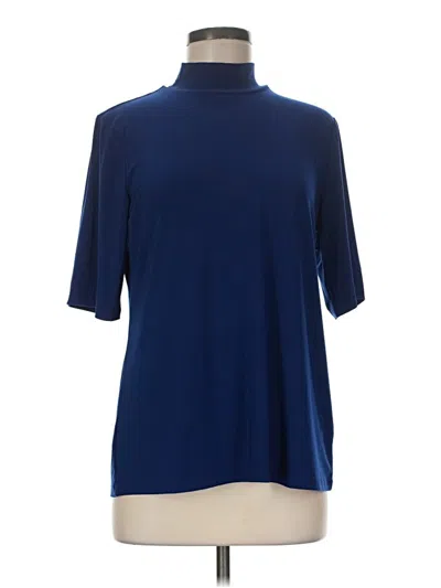 Pre-owned Dennis By Dennis Basso Short Sleeve Turtleneck In Blue