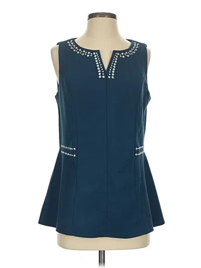 Pre-owned Dennis By Dennis Basso Sleeveless Blouse In Blue