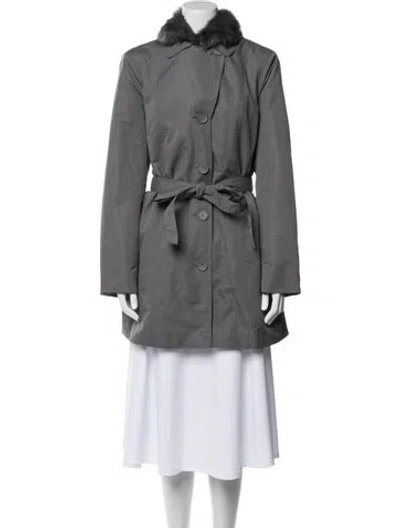 Pre-owned Dennis By Dennis Basso Trench Coat In Gray