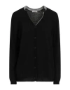 Denny Cashmere Woman Cardigan Black Size 16 Merino Wool, Viscose, Polyamide, Cashmere