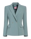 Denny Rose Woman Blazer Sage Green Size 6 Polyester, Viscose, Elastane In Sage Green