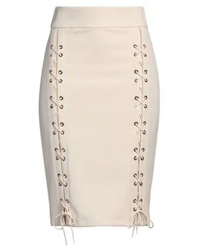Denny Rose Woman Midi Skirt Ivory Size 8 Polyester, Elastane In White