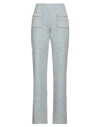 Denny Rose Woman Pants Light Blue Size 10 Polyester, Cotton, Elastane