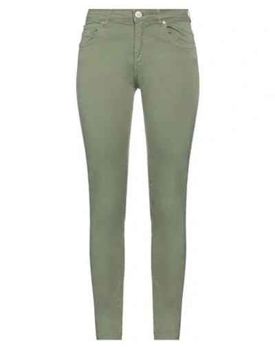 Denny Rose Woman Pants Military Green Size 4 Cotton, Elastane