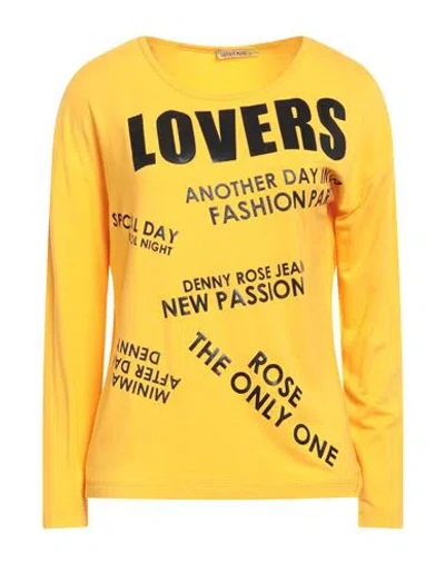Denny Rose Woman T-shirt Marigold Size L Viscose, Elastane In Yellow