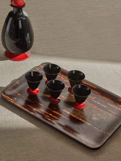 Denshiro Cherry Bark Two-tone Tray (14in/36cm) In Brown