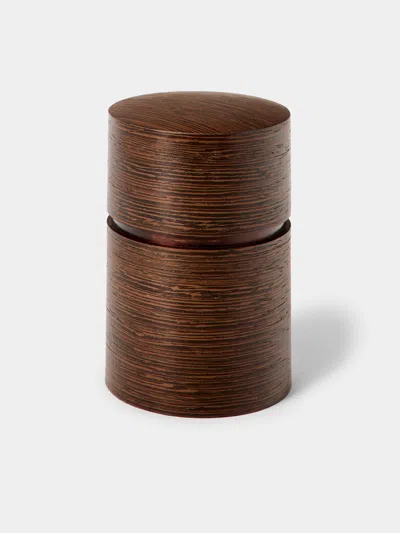 Denshiro Signature Beeswax-finish Cherry Bark Tea Canister In Brown