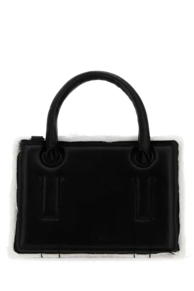 Dentro Black Leather Mini Otto Handbag In Burgundy