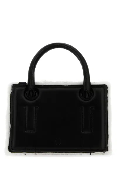 DENTRO DENTRO BLACK LEATHER MINI OTTO HANDBAG
