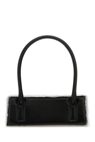 Dentro Radar Leather Shoulder Bag In Black