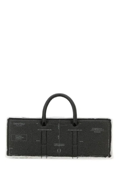DENTRO DENTRO GREY LEATHER OTTO HANDBAG