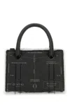 Dentro Mini Otto Paper Leather Tote Bag In Dark Grey