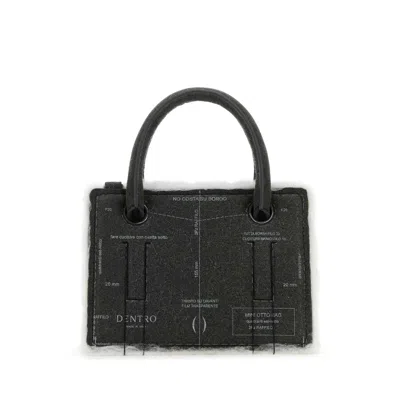 Dentro Grey Leather Mini Otto Handbag