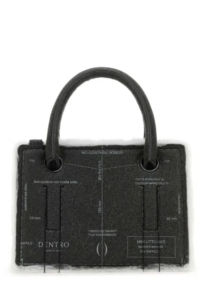 Dentro Grey Leather Mini Otto Handbag In Gray