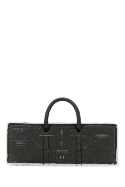 Dentro Otto Paper Leather Tote Bag In Grey