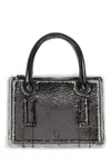 Dentro Mini Leather Handbag With Silver Finishing