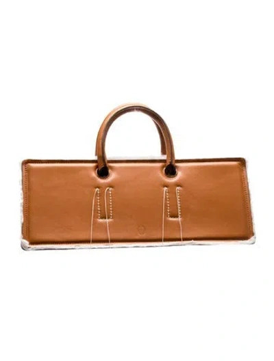 Pre-owned Dentro Leather Top Handle Bag In Brown