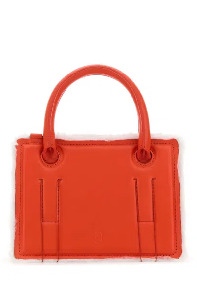 Dentro Mini Otto Coral Leather Handbag In Red