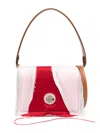 Dentro Multicolor Satin And Leather Mirim Handbag In Brown