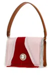 Dentro Multicolor Satin And Leather Mirim Handbag In Redpink