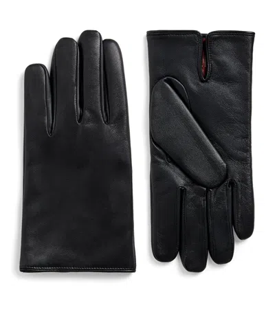 Dents Leather Cashmere-lined Abercairney Gloves In Black