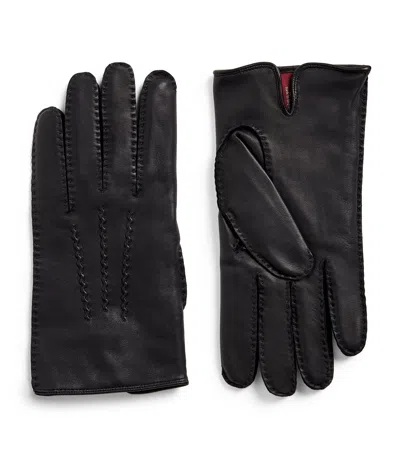 Dents Leather Cashmere-lined Levens Gloves In Black