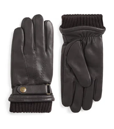 Dents Leather Henley Gloves In Brown