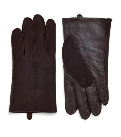 Dents Leather Touchscreen Pembrey Gloves In Brown