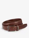 Dents Logo-engraved Leather Belt In Brown