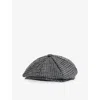Dents Mens Blagdon Checked Wool Cap Graphite In Gray