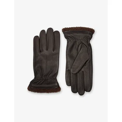 Dents Mens Shrewsbury Touchscreen Leather Gloves Brown