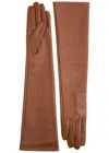 Dents Mia Leather Long Gloves In Tan
