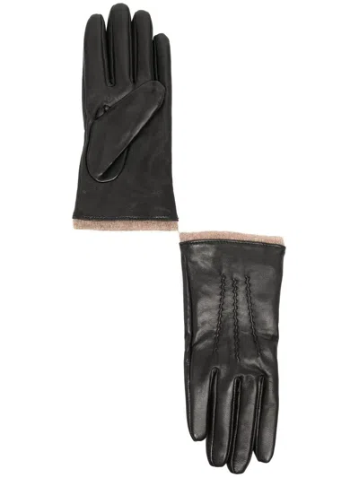 Dents Stitch-detail Wrist-length Gloves In Black