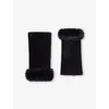 Dents Womens Black Eva Fingerless Leather Gloves In Black