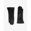 Dents Womens Black Natalie Button-embellishment Leather Gloves In Black