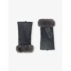 Dents Womens  Eva Fingerless Leather Gloves In Charcoal