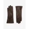 Dents Womens Mocca Natalie Button-embellishment Leather Gloves