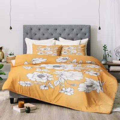 Deny Designs 3 Piece Comforter Set In Orange,beige