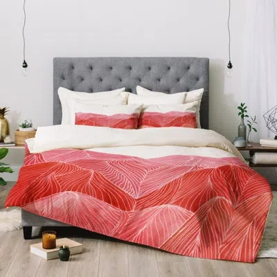 Deny Designs 3 Piece Comforter Set In Red,cream