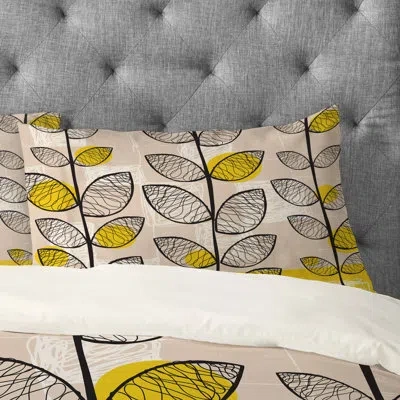 Deny Designs 50s Inspired Pillowcase In Yellow