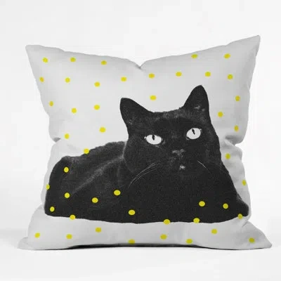 Deny Designs A Black Cat Throw Pillow