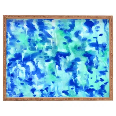 Deny Designs Abstract Ottoman/coffee Table Tray In Blue