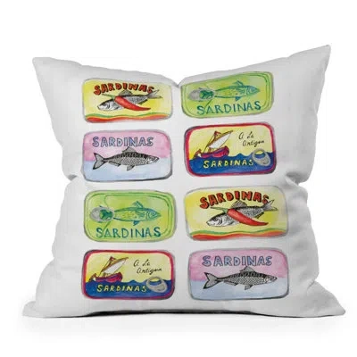 Deny Designs Adrianne Sardinas Throw Pillow In White