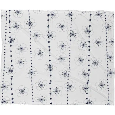 Deny Designs Ali Benyon Flower Waterfall Throw In Blue