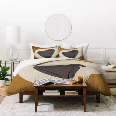 Deny Designs Alisa Galitsyna Love 3 1 Twin Duvet In Brown,black,tan