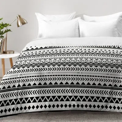 Deny Designs Allyson Johnson Aztec Pattern Comforter Set In Black,white