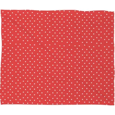 Deny Designs Allyson Johnson Dots Plush Fleece Throw Blanket In Red